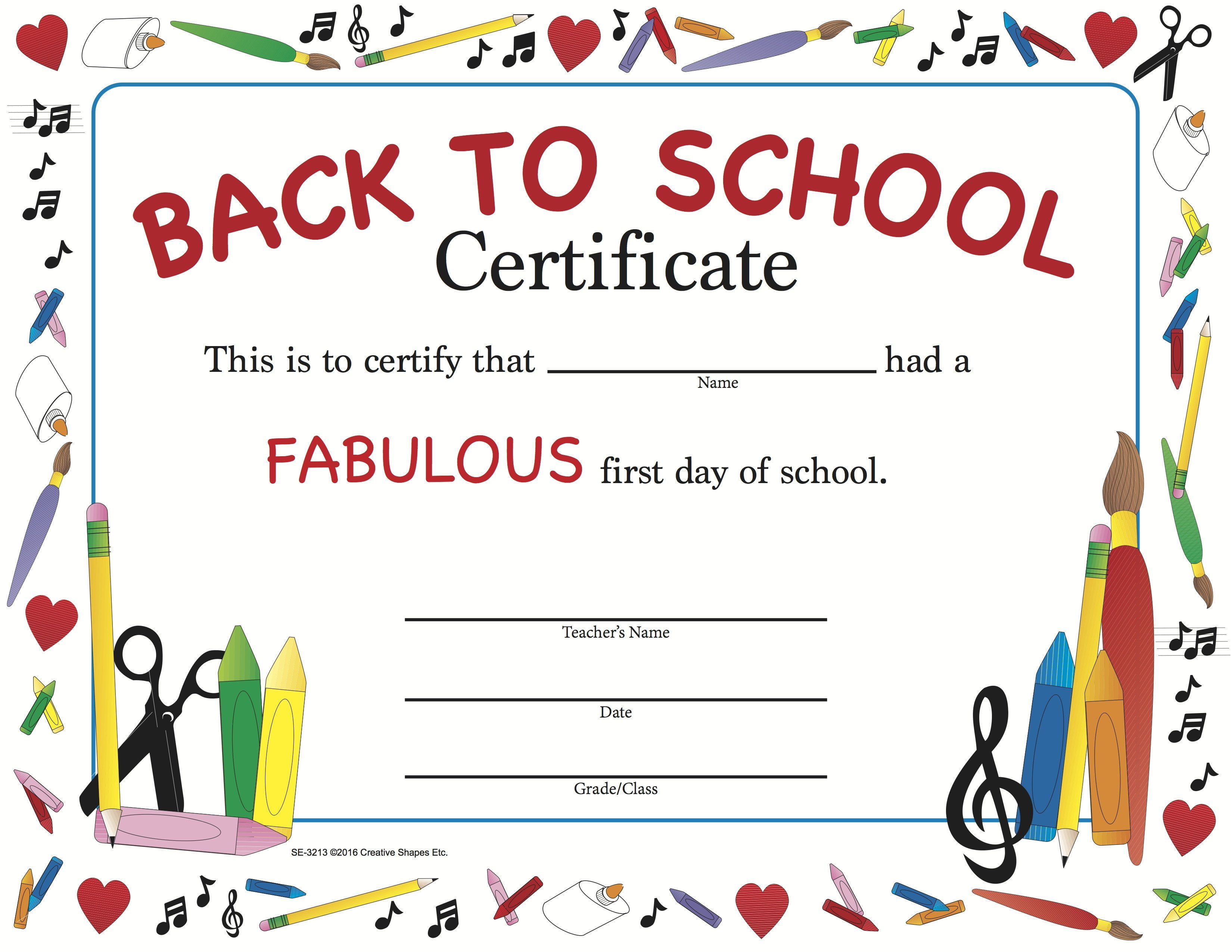 Recognition Certificate - Welcome Back to School
