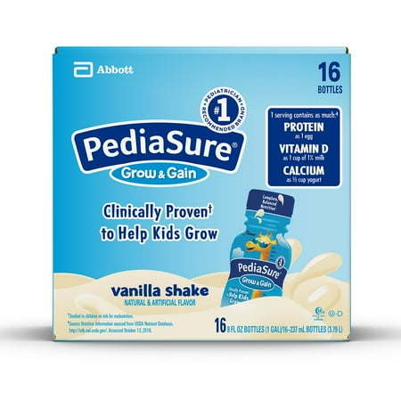 PediaSure Grow & Gain Nutrition Shake For Kids, Vanilla, 8 fl oz, 16 count