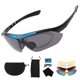 thumbnail image 1 of Ofertas únicas 1 juego de gafas de montar para motocicleta PC PC gafas de sol para deportes al aire libre para motocross, bicicleta de tierra ATV lente gris oscuro marco azul negro, 1 of 7