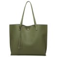 thumbnail image 1 of Dreubea Bolso de hombro de piel sintética suave para mujer, bolso de mano con borlas de gran capacidad, 1 of 5