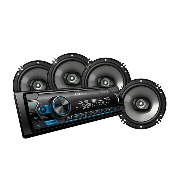 Pioneer Car Audio Bundle | MVH-S320 Touchscreen Receiver and (4) 6.5" Coaxial Speakers (200W) | In-Dash Single Din Digital Media Bluetooth & Smart Sync | MXT-S3266BT - Walmart.com