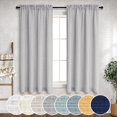thumbnail image 1 of Grey Curtains 54 Inch Length for Girls Bedroom Short 2 Panels Rod Pocket Linen Rustic Casual Subtle Textured Light Diffusing Glam Curtains for Living Room Bathroom 52x54 Long Dove Silver Light Gray, 1 of 8