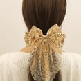 thumbnail image 3 of LYTMENT Large Gold Sequin Bow Hair Clip Women Sparkly Hair Accessories For Girls Oversized Bowknot Hairpin Headwear For Teens Hair Bows For Baby Girls Decorative Hair Clips For Party, 3 of 8