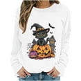 thumbnail image 2 of Craaazy Halloween Sweatshirts For Women Loose Long Sleeve Round Neck Shirts Women's Halloween Printed Pullover Tops Fall Crew Neck Sweatshirt Gifts For Women, 2 of 6