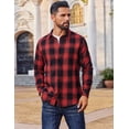 thumbnail image 3 of COOFANDY Mens Flannel Shirts Long Sleeve Plaid Button Down Shirts Casual Cotton Shirts, 3 of 6