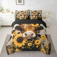 thumbnail image 2 of Homewish Rustic Highland Cow 7 Pieces Bedding Comforter Set,Countryside Sunflower Full Bedding Set,Yellow Brown Fitted Sheet Flat Sheet For Boys Kids,Microfiber Bedroom Decor Reversible, 2 of 8