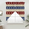 thumbnail image 5 of 4th of July Kitchen Window Curtains, Swag Curtains Valance for Bedroom Living Room Bathroom, Blue Red Star Striped Independence Day Rod Pocket Window Treatment Curtain Block Drapes 2 Panels 36"x45", 5 of 9