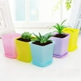 thumbnail image 4 of Nvzi Paquete de 24 macetas de plástico cuadradas para vivero, macetas de plástico de 3 pulgadas, maceta con bandeja y platillo para decoración de interiores, exteriores,transparente, 4 of 5