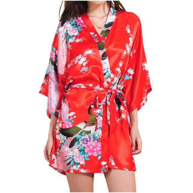 LSLJS Cardigan Imprimé Ample pour Femmes Ceinture Peignoir Court, Robes Cadeaux pour Femmes