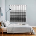 thumbnail image 4 of Black White Ombre Kitchen Curtains 63 Inch Length, Vintage Minimalism Abstract Stripes Grommet Top Bedroom Living Room Curtains, Light Filtering Cafe Curtain Drapes 2 Panels Set 84''x63'', 4 of 9