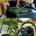 thumbnail image 2 of Jeiento Golf Cart Seat Cover 4 Set with Steering Wheel Cover and Golf Cart Flags St Patrick's Day Clover 2 PCS Small Flag for Golf Cart Universal Seat Blanket Steering Wheel Wrap Cover, 2 of 5