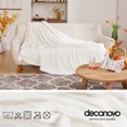 thumbnail image 3 of Deconovo Throws Sherpa Plush Blanket, 50x60 inch Beige, Machine Washable, Solid & Traditional Design, 3 of 7