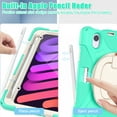 thumbnail image 3 of For iPad Mini 7th/6th Generation 8.3 inch 2024/2021 Case, 360 Rotatable Handle Stand, Shoulder Strap, Drop-Proof Design, Mint Green, 3 of 7