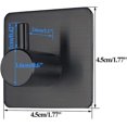 thumbnail image 2 of Gancho adhesivo, gancho de pared resistente, gancho de acero inoxidable resistente al agua, juego de 4, negro, 2 of 5