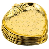 FRCOLOR 10pcs Mini Dessert Plates Strawberry Shaped Fruit Tray Creative Snacks Cake Platter for Wedding Hotel Birthday Party Decorations