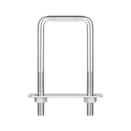 

Square U-Bolts 3 Sets 47mm Inner Width 110mm Length M8 304 Stainless Steel with Nuts and Plates