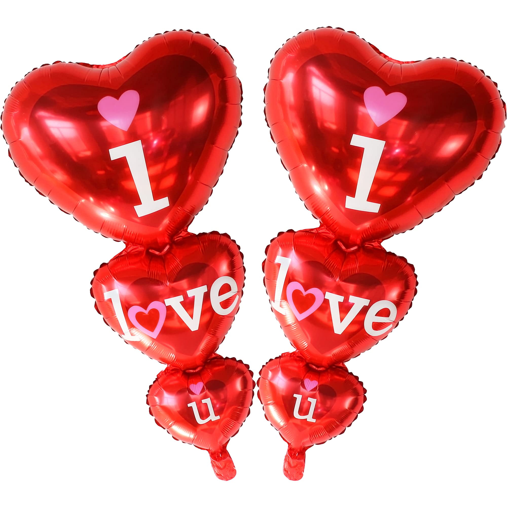 10 I Love You Red Hearts Valentine's Day Latex Balloon Party Decor 12'' 