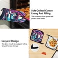 thumbnail image 4 of Dj Rabbit with Neon Sunglasses 5 Pcs Kitchen Set Heat Resistant Oven Mitts and Non-Slip Pot Holders with Adjustable Cooking Apron, 4 of 6