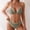 Green, variant on Women's Summer Halter Solid Textured High‑Cut Backless Bikini Swimsuit Set Beach Vacation Essential Outfit Hot Pink S