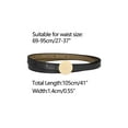 thumbnail image 3 of INSPIRE CHIC Faux Leather Skinny Belt for Women Round Metal Buckle Waist Belts For Jeans Dress Black, 3 of 4