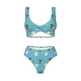 thumbnail image 4 of Rocae Cat Fish for Bikini Set for Women Two Piece Sexy High Swimsuits Split Crossover Bikini Small, 4 of 9