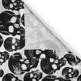 thumbnail image 3 of Ambesonne Gothic Kitchen Curtains, Grunge Black Skulls, 55"x39", Black White, 3 of 3
