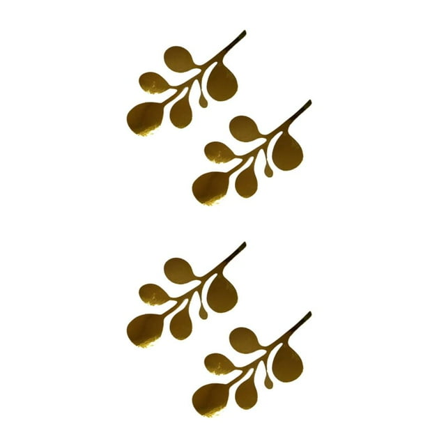Ruiboury 2piece Handmade 3D Paper Flowers For Impressive Background Wall Decor High Three-dimensional Bright golden leaves 2Set