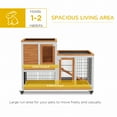 thumbnail image 4 of PawHut Rabbit Hutch, Indoor Bunny Cage with Wheels, Run, Tray, Yellow, 4 of 10