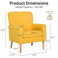 thumbnail image 4 of Modern Accent Chair Single Sofa, Comfy Fabric Upholstered Arm Chair Living Room with Solid Wood Feet for Living Room,Bedroom(Yellow), 4 of 7