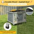 thumbnail image 5 of 24'' Small Rabbit Hutch Outdoor, Bunny Cage for Small Animal with Weatherproof & Openable Top, Wooden Cat House for Indoor & Outdoor Use (Grey), 5 of 9