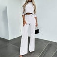 thumbnail image 2 of GILIGEGE 2 Piece Sets for Women Summer Elegant Commuting Fashion Casual Women's Two Piece White Xxl, 2 of 9