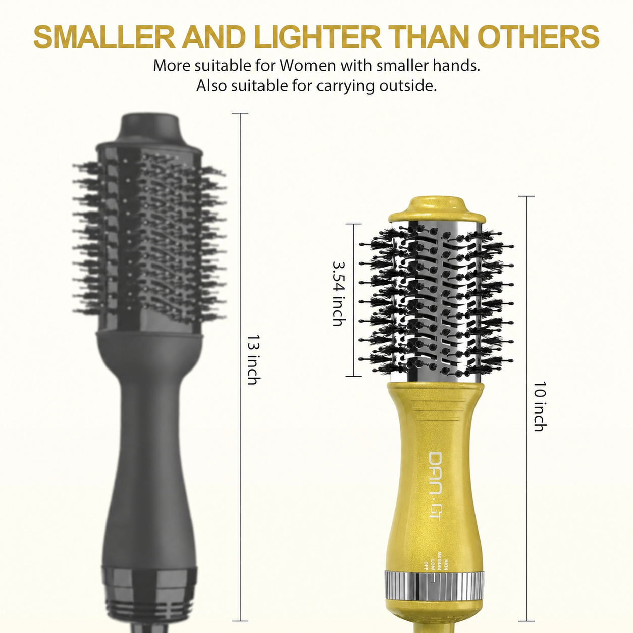 DAN Nano Titanium Travel Hair Dryer Brush, 2 inch photo 2