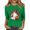 Green, variant on Halloween Tops for Women, 3/4 Sleeve Round Neck with Bat Moon Print, Casual Spooky Pullover,Saffron S