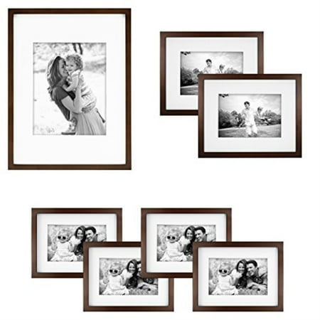 MCS  Walnut Finish Gallery Wood 7 Piece Frame Set 65736