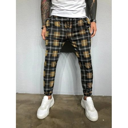 Plaid joggers deals