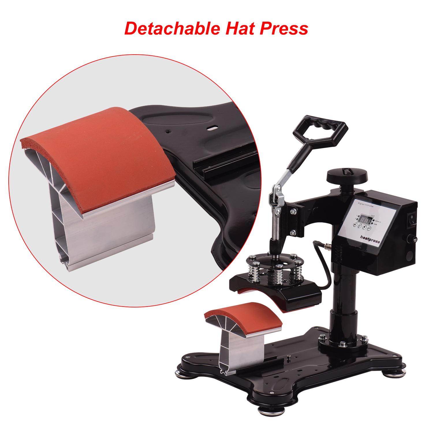 Hat Press，Hat Heat Press，Mini Heat Press，Hat Press Heat Machine for  Caps,Shoes, Hats and Heating Transfer, Small Heat Press Portable  Iron，Ceramic
