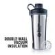 thumbnail image 4 of BlenderBottle Radian Botella mezcladora, botella de agua de acero inoxidable aislada con batidor de alambre, 26 oz, negro mate, 4 of 7