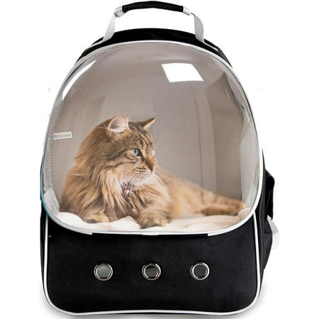 Expandable Pet Carrier for Cats and Small Dogs Ventilated Carrier Backpacks Bag with Comfortable Shoulder Straps  Airline Approved Pet Carriers for Small Dogs Kitten Puppy (Black  Back Extension)