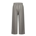thumbnail image 7 of Resicozy Linen Pants Women Summer Breathable Comfy Cropped Wide Leg Pant Elastic Waist Trousers Beach Vacation Pant with Pockets Light Gray 3XL, 7 of 7