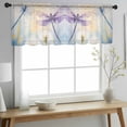 thumbnail image 2 of Blue Purple Dragonfly Valance Curtains for Kitchen/Living Room/Bathroom/Bedroom Window, Rod Pocket Small Topper Half Short Window Curtains Voile Sheer Scarf, Spring Floral Watercolor 42"x12", 2 of 8