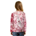 thumbnail image 2 of Xoenoiee Cat Cherry Blossom Print Girls Long Sleeve Shirts Soft T-Shirts Crewneck Basic Tees Tie Knot Boho Shirt Blouses for Kids Teen Girls Tops Clothes, 9-10 Year, 2 of 7