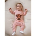 thumbnail image 3 of BemeyourBBs Baby Girls Ribbed Romper Highland Cow Print Jumpsuits and Headband, 3 of 9