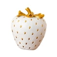 thumbnail image 4 of deevoka Strawberry Fruit Figurine Decor Gift Sculpture for Office Kitchen Photo Prop White Gold, 4 of 9