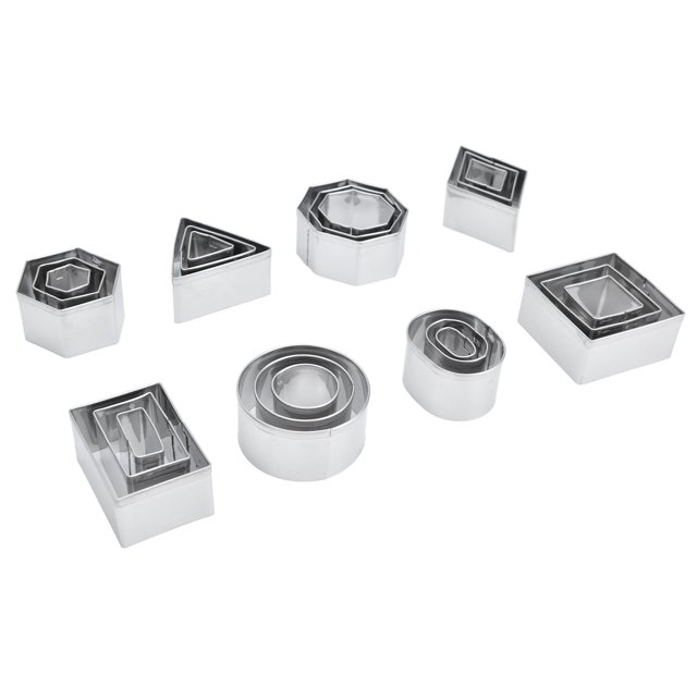 Herramientas para hacer caramelos de azúcar, 24 piezas de moldes de acero inoxidable para galletas, moldes poligonales para galletas, multifuncionales