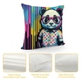 thumbnail image 4 of Orinice Panda Bear Glasses Heart Pattern Graphic Decorative Throw Pillow Cover for Home Couch Living Room Bed Sofa 24x24in, 4 of 5