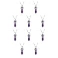 thumbnail image 3 of Jumpingount Abalorio de columna hexagonal exquisitos colgantes colgantes de vacaciones amuletos de cristal puntiagudos DIY collar decoraciones Violeta 10piezas Jumpingount CBP468223, 3 of 4