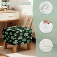 thumbnail image 7 of SCRAWLGOD St. Patrick's Day Shamrock Stripe Print Green Black Ottoman Slipcover, Anti Slip Square Footstool Cushion with Elastic Bottom Thick Foot Stool Protection Fit for Most Footrest Sofa, 7 of 7