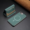 thumbnail image 4 of Allytechgroup 2-in-1 Magnetic Wallet Case for Apple iPhone 8 Plus/7 Plus, Detachable Card Holder with Zipper Pocket RFID Blocking Kickstand PU Leather Protective Flip Cover with 6 Slots, Green, 4 of 6