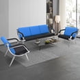 thumbnail image 3 of WALSPORT Office Reception Sofa Set PU Leather 2 & 3 Pcs Waiting Room Chairs Solon Guest Bench w/2PCS Blue, 3 of 5