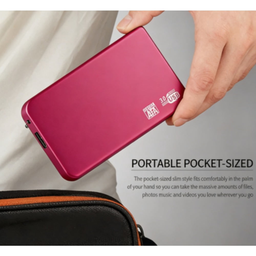 Hent External USB Hard Drive (10TB) — Portable Mobile Storage & Backup, Ultra-Slim Capacity Expansion Device (USB 3.0) — Compatible with PC, Mac, and Laptops (Red)